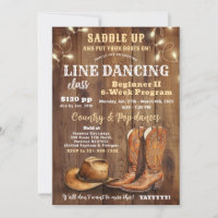 Line Dancing Class Flyer, Country Dance Program Ad