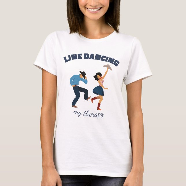 Line Dancing Cowboy and Cowgirl T-Shirt (Front)