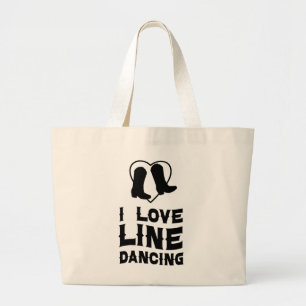 Line Dancing Cowboy Boots Cowgirl Country Music Large Tote Bag