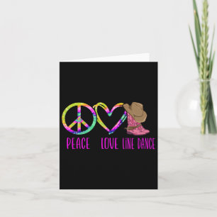Line Dancing Dance Teacher Tie Dye Peace Love Line Card