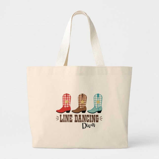 Line Dancing Diva Large Tote Bag (Front)