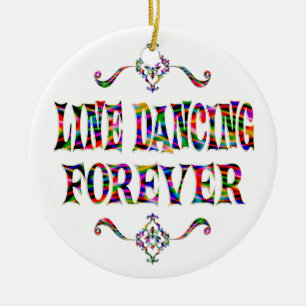 Line Dancing Forever Ceramic Ornament