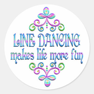 Line Dancing Fun Classic Round Sticker