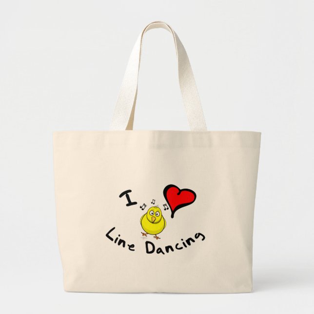 Line Dancing Gift Items - I Heart Line Dancing Large Tote Bag (Front)