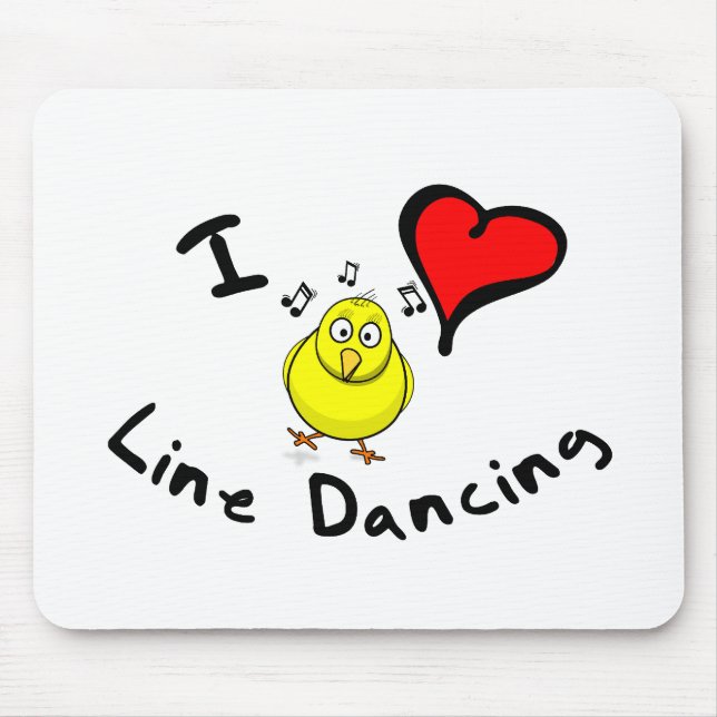 Line Dancing Gift Items - I Heart Line Dancing Mouse Pad (Front)