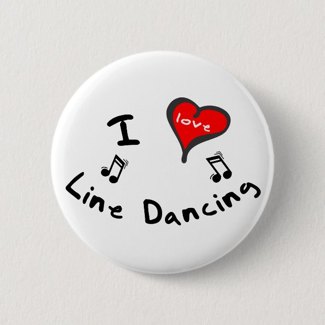 Line Dancing Gifts - I Heart Line Dancing 2 Inch Round Button (Front)