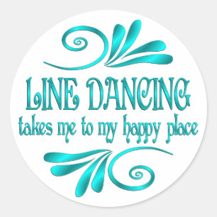 Line Dancing Happy Place Classic Round Sticker