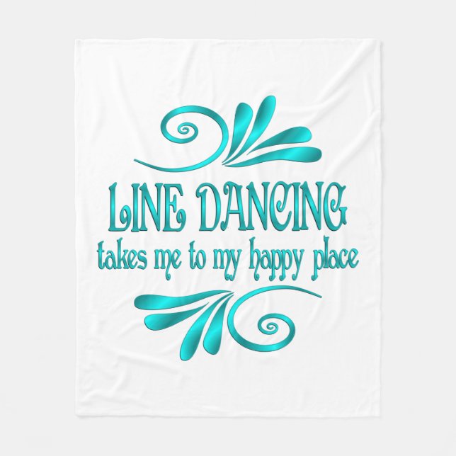 Line Dancing Happy Place Fleece Blanket (Front)