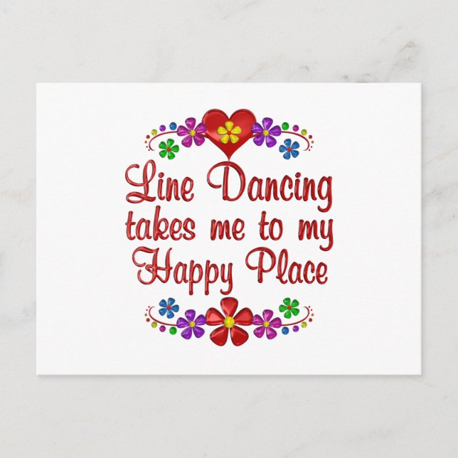 Line Dancing Happy Place Postcard (Front)