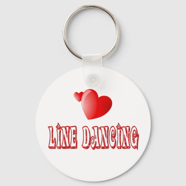 Line Dancing Hearts Keychain (Front)
