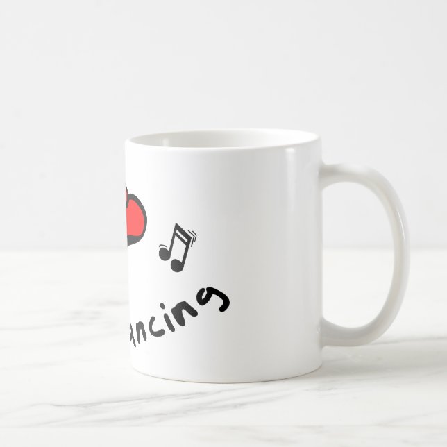 Line Dancing I Heart-Love Gift Coffee Mug (Right)