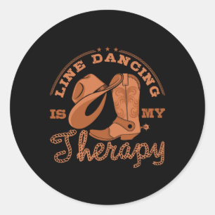 Line Dancing Is My Therapy Country Music Line Danc Classic Round Sticker