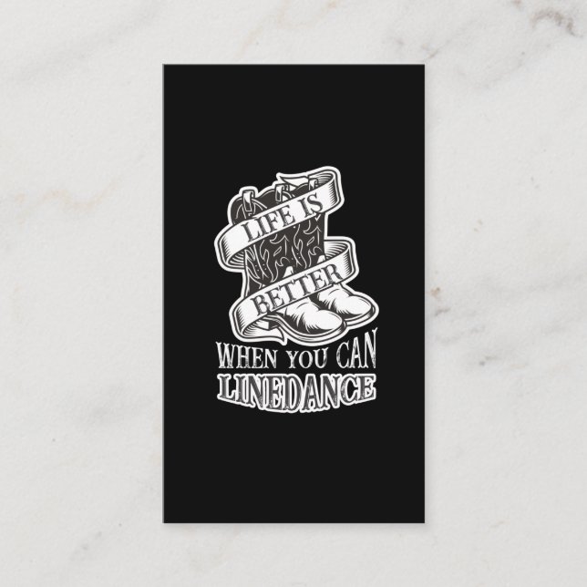 Line Dancing Life Funny Country Line Dancer Boots Business Card (Front)