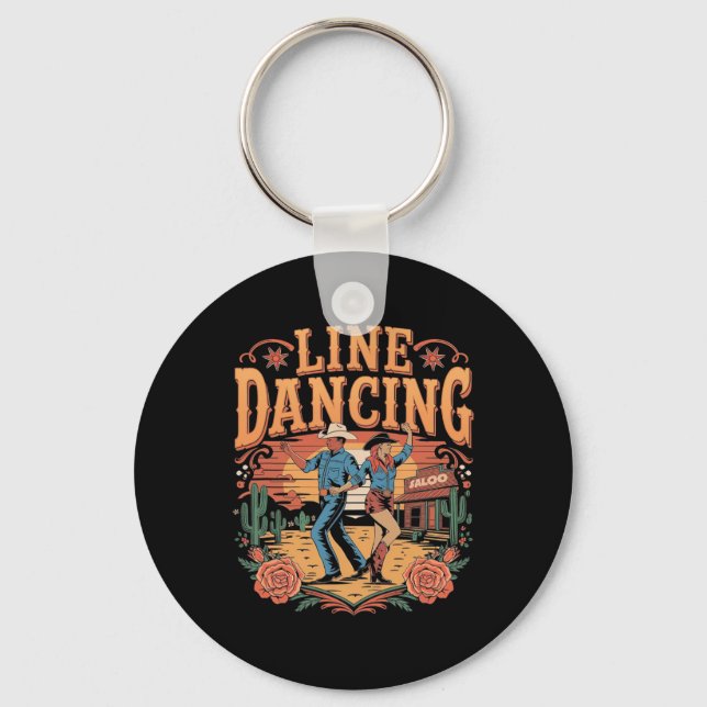 Line Dancing Line Dance Team  Keychain (Front)