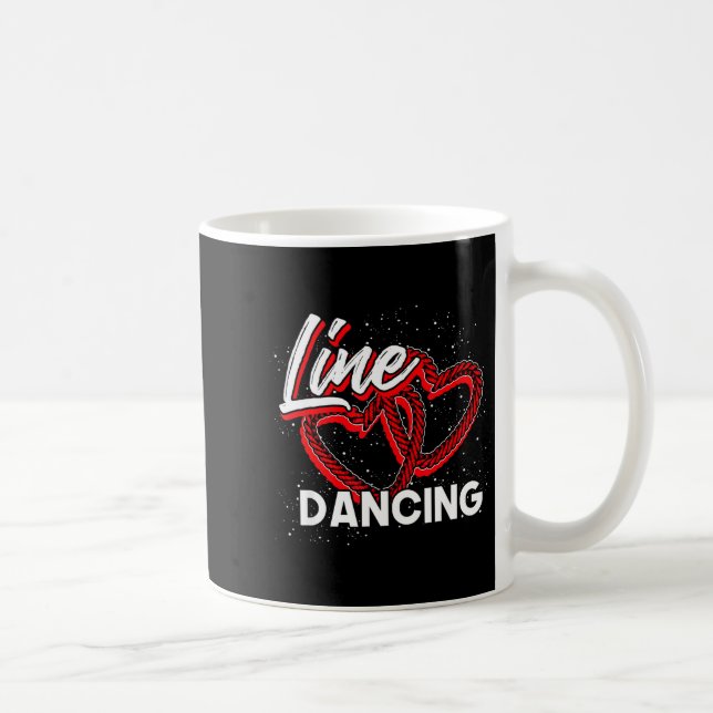 Line Dancing Lover Cowboy Valentines Day Gift Line Coffee Mug (Right)