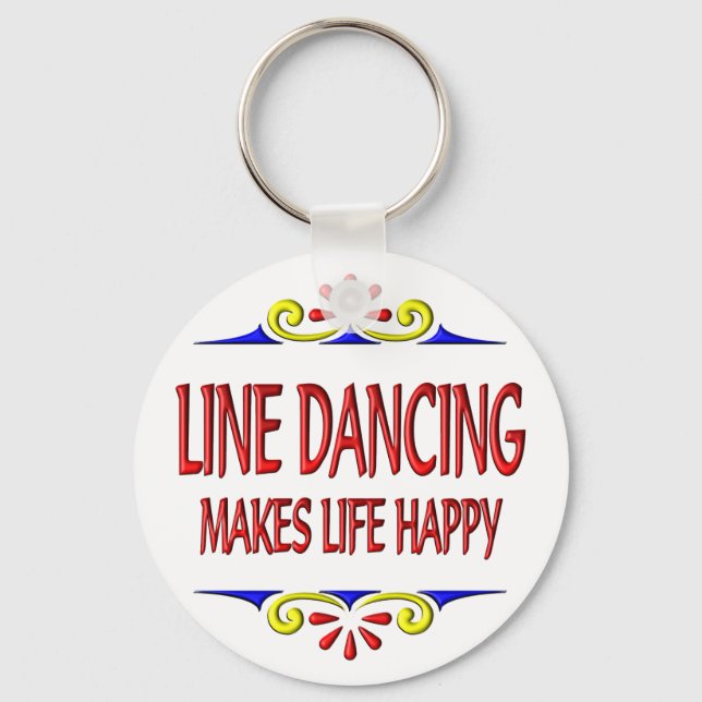 Line Dancing Makes Life Happy Keychain (Front)