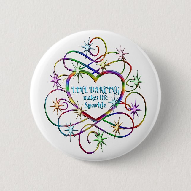 Line Dancing Makes Life Sparkle 2 Inch Round Button (Front)