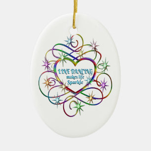 Line Dancing Makes Life Sparkle Ceramic Ornament
