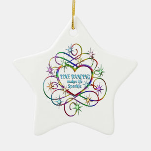 Line Dancing Makes Life Sparkle Ceramic Ornament