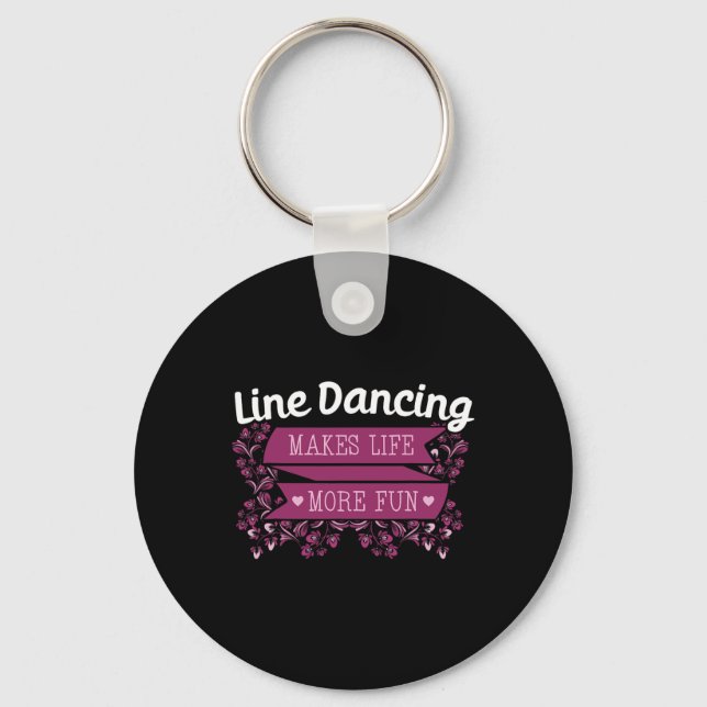 Line Dancing Performer Choreographed Group Dance T Keychain (Front)