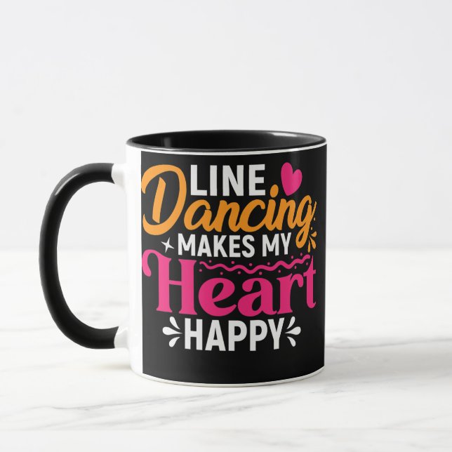 Line Dancing Quote Dancer Pun Text Design  Mug (Left)