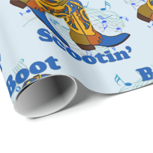 Line Dancing Western Cowboy Boots Boot Scootin' Wrapping Paper