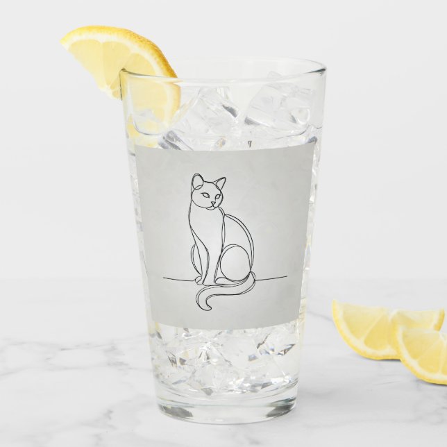 line drawing cat glass (Front Ice)