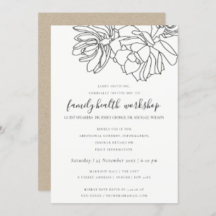 LINE DRAWING DESERT CACTI SUCCULENT WORKSHOP EVENT INVITATION
