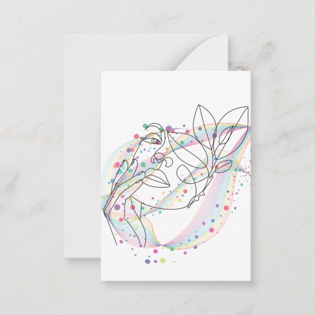 Line drawing face design simple arty design  card (Front)