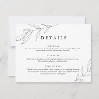 Line Drawing Foliage Leaf Detail Enclosure Card