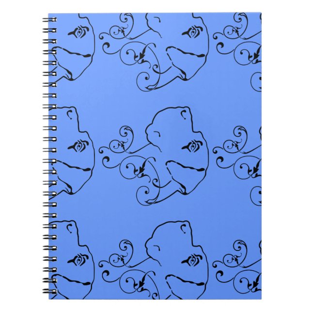 Line Drawing Great Dane Head Notebook (Front)