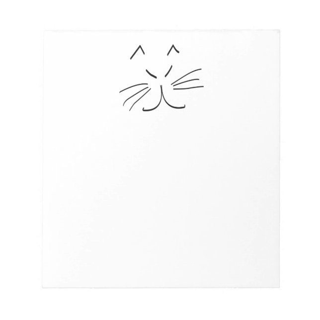 Line Drawing of a Cat Notepad (Front)