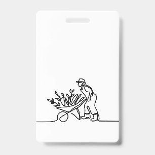 line drawing of a farmer or gardener badge