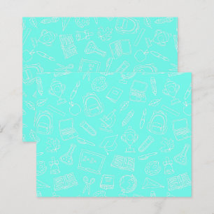 Line Drawing School Supplies Pattern