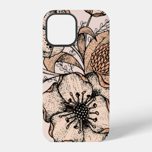 Line drawing seamless pattern. Light colours. Vint iPhone 12 Case