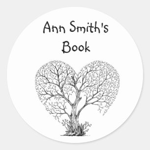 Line Drawing Tree of Life Art  Classic Round Sticker