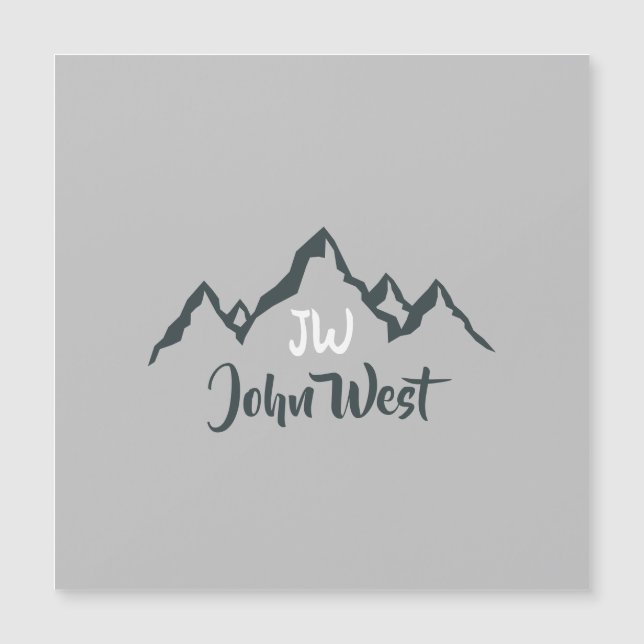 Line drawn mountain range personalizable monogram (Front)