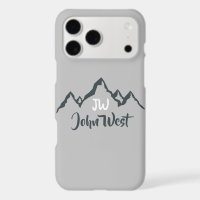 Line drawn mountain range personalizable monogram