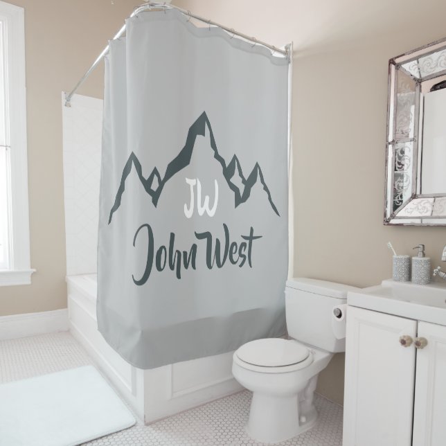 Line drawn mountain range personalizable monogram (In Situ)
