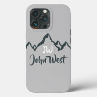 Line drawn mountain range personalizable monogram