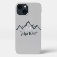 Line drawn mountain range personalizable monogram