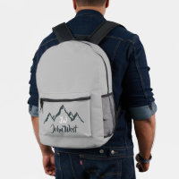 Line drawn mountain range personalizable monogram