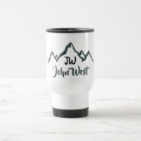 Line drawn mountain range personalizable monogram