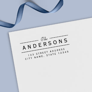 Line Elegant Family Name Return Address Self-inking Stamp