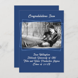 Line Frame Son's Photo Graduation Announcement