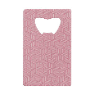Line Geometry: Modern Vintage Texture Credit Card Bottle Opener