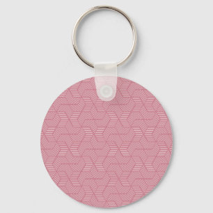 Line Geometry: Modern Vintage Texture Keychain