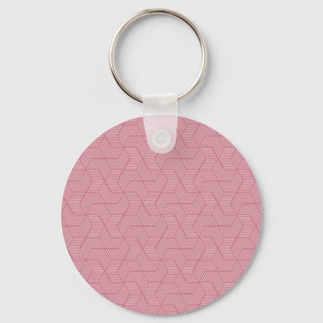 Line Geometry: Modern Vintage Texture Keychain (Front)