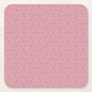 Line Geometry: Modern Vintage Texture Square Paper Coaster