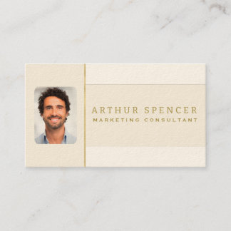 Line Golden Minimalist Professional Business Card